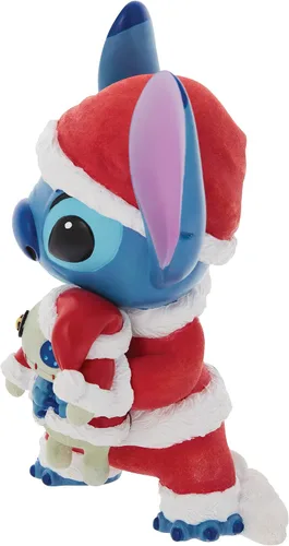 Vista 4 de Enesco Disney Showcase - Figura de Lilo y Stitch Santa Holding Scrump, 7.28 pulgadas, multicolor