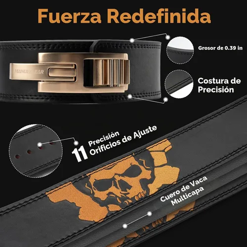 Vista 4 de MANUEKLEAR 4-Inche Lever Belt Weightlifting with Heavy Duty Buckle