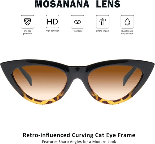 Vista 2 de mosanana Gafas de sol Cateye de moda para mujer, con estilo, estilo MS51810