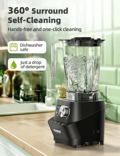 Vista 8 de Nuwave Infinity - Licuadora comercial, licuadora resistente para batidos con motor de cobre de 2.5HP y cuchillas cortadas con láser, dura 100 años