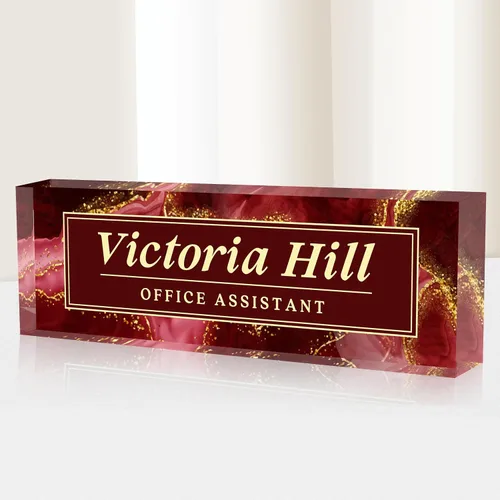 Vista 17 de Placa de identificación para escritorio, placa de nombre de escritorio personalizada, accesorios de escritorio de oficina acrílicos, regalos A