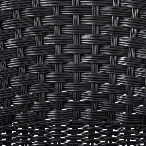 Vista 7 de Jeco Juego de sillas de mimbre Rocker de 3 piezas, color negro