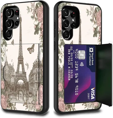 Vista 113 de Funda híbrida de doble capa con función atril para Samsung Galaxy A16 5G de 6.9 pulgadas, diseño de vaca con bandera estadounidense