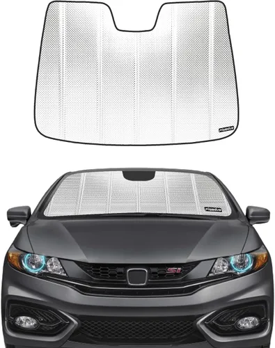 Vista 7 de Pigenius Parasol para parabrisas Honda Civic Sedan 2006-2011, acabado plateado metálico