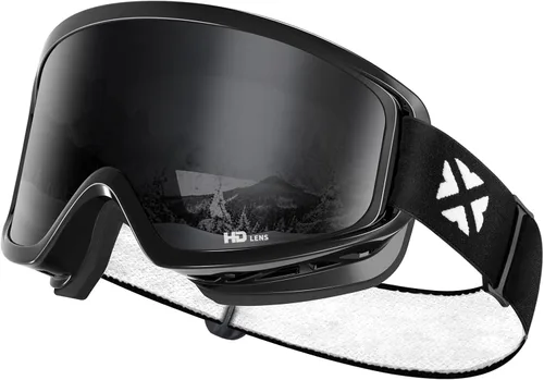 Vista 8 de MAXJULI Ski Goggles Snow Snowboard Goggles for Men Women Anti-Fog HD Lens M7 Marco negro+16.88% Vlt Blue Len