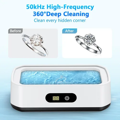 Vista 2 de PKBD 2025 Mejora Limpiador Ultrasónico de Gran Capacidad, Máquina Limpiadora Ultrasónica de 50kHz con Temporizador de 5 Modos para Gafas, Joyas