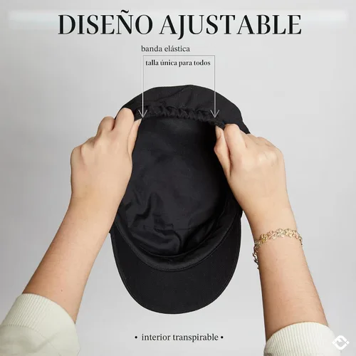 Vista 6 de Funky Junque Gorra de pescador griego, gorra de algodón para panaderos Negro