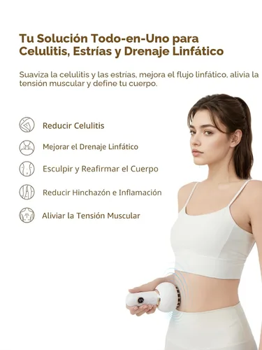 Vista 2 de Yuonry Masajeador de drenaje linfático y herramienta de masaje anticelulitis, ayuda a reducir las estrías y la celulitis, para piernas, brazos