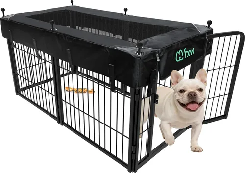 Vista 20 de FXW Rollick Unleashed Corral para Perros para Interiores, Patio, Campamento en RV, 24 pulgadas 4 Paneles para Perros Pequeños y Cachorros Negro