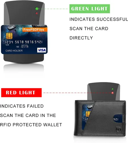 Vista 3 de BIAL Billetera para hombre, billetera delgada plegable con clip para dinero, billetera RFID con 6 tarjeteros de crédito y 1 ventana