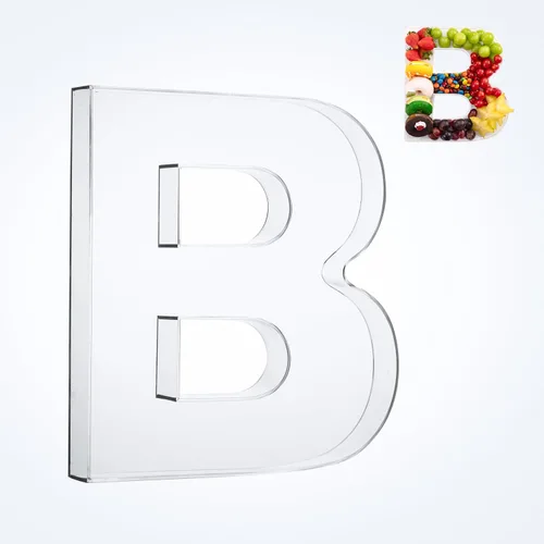 Vista 8 de Bandeja de 11" de Acrílico con Letras y Números – Bandeja Reutilizable y Rellenable para Aperitivos de Charcutería, Caja de Servir Postres