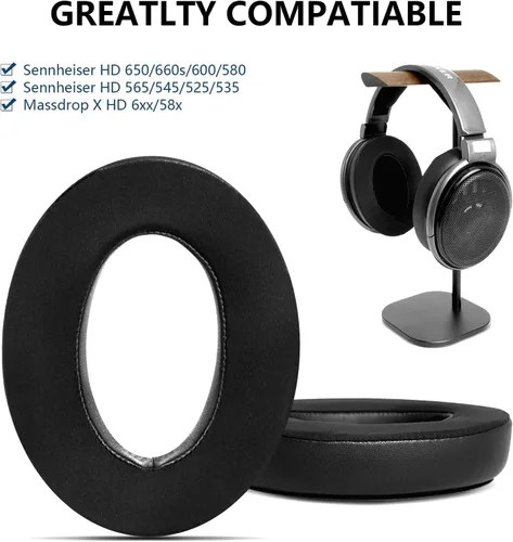 Vista 2 de GVOEARS - Almohadillas de gel refrescante de repuesto para auriculares Sennheiser HD650 / HD660 S / HD600 / HD6XX / HD58X / HD580 / HD565 / HD545