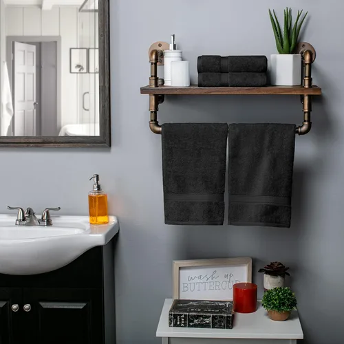 Vista 12 de BNM Toallas de Algodón Egipcio de Peso Pesado, Ideales para Baño, Ducha, Spa, Hotel, 800 GSM, Toallas Faciales/de Aseo, Toallas de Mano, Toallas