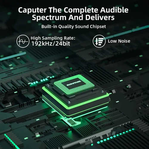 Vista 3 de SUDOTACK - Micrófono de condensador USB para podcast en PC: kit de micrófono de estudio con chipset de sonido profesional cardioide de 192KHz/24