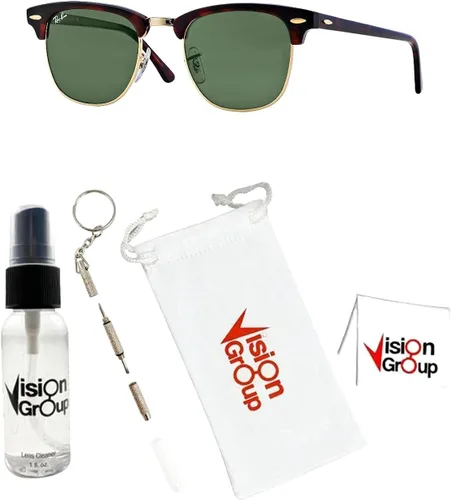 Vista 2 de Ray-Ban RB3016 Clubmaster Sunglasses + Vision Group Accessories Bundle