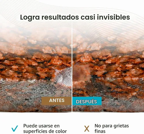 Vista 3 de Kit de reparación de encimera de mármol, granito y cuarzo (transparente) – Soluciona tus defectos como un profesional I También para kit