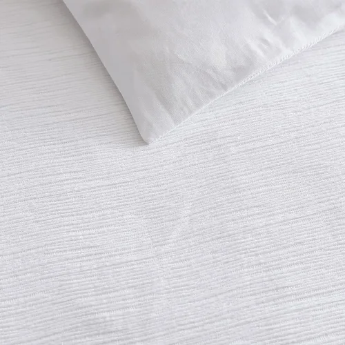 Vista 7 de Vera Wang - Juego de funda de edredón tamaño Queen, ropa de cama de algodón suave con fundas de almohada a juego, cierre de botón y lazos interiores