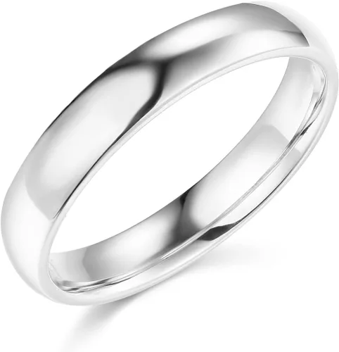 Vista 15 de Wellingsale Alianzas de boda de oro macizo de 14 quilates Oro Blanco