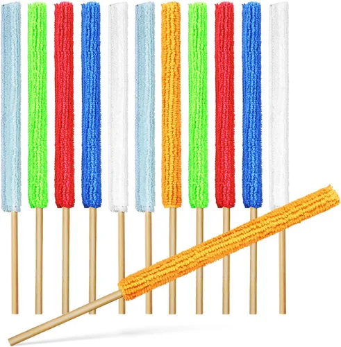 Vista 9 de KALLORY 12pcs Detalle Duster Palillos, Limpieza de Hendiduras de Microfibra Mini Plumero Palillos para Espacio Pequeño