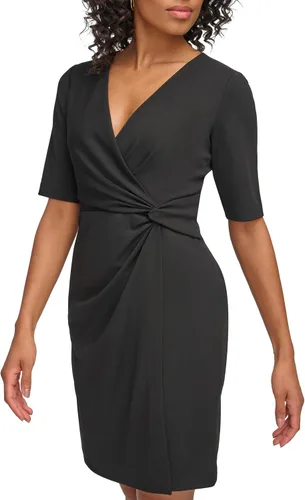 Vista 2 de DKNY womens Short Sleeve Side Knot Dress