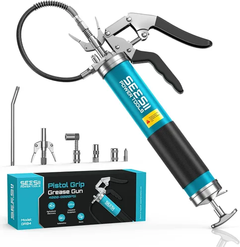 Vista 10 de Seesii Mini pistola de grasa de 3 onzas, 4000PSI portátil con válvula de Azul oscuro