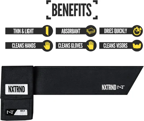 Vista 3 de Nxtrnd Streamer Toalla de Fútbol Americano, Toalla Deportiva Delgada, Seca las Manos y Accesorios de Fútbol Americano (Negro)
