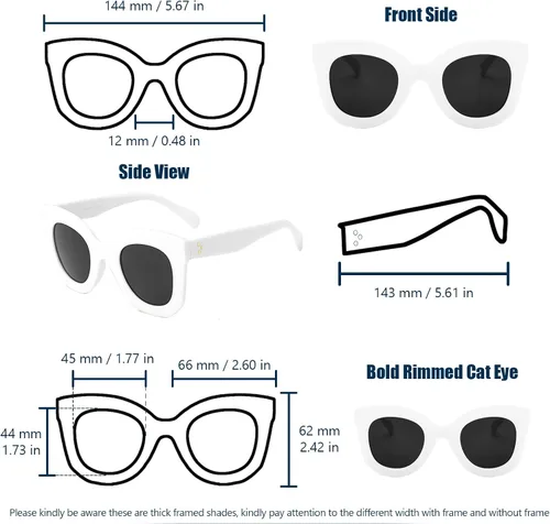 Vista 3 de Gafas de sol con diseño de mariposa, semi ojo de gato, montura de plástico y lentes gradientes transparentes