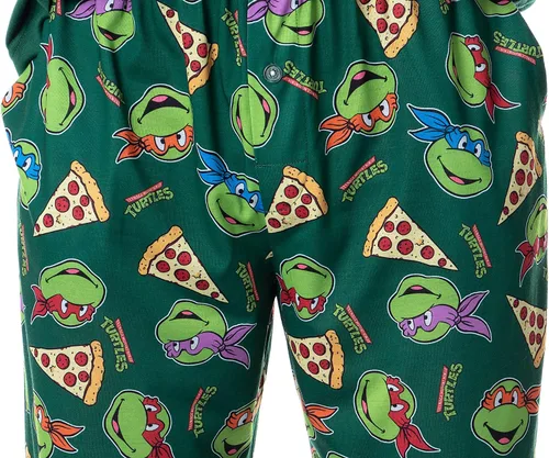 Vista 4 de INTIMO Teenage Mutant Ninja Turtles - Conjunto de pijama para hombre Ninja Diet, Verde