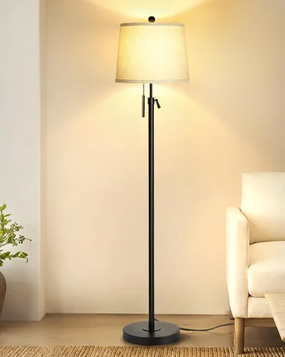 Vista 10 de JUNNAI Lámpara de pie moderna de altura ajustable, lámpara de pie alta con 3 temperaturas de color, lámparas de pie para sala de estar, dormitorio