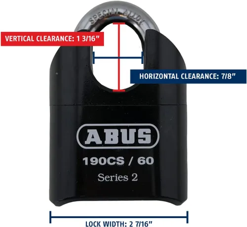 Vista 6 de ABUS Candado de combinación de acero sólido de alta seguridad 190CS/60, grillete cerrado