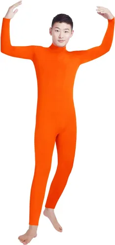 Vista 30 de Shinningstar Zentai Unitard - Body de manga larga con cuello alto y elastano para hombre Verde militar