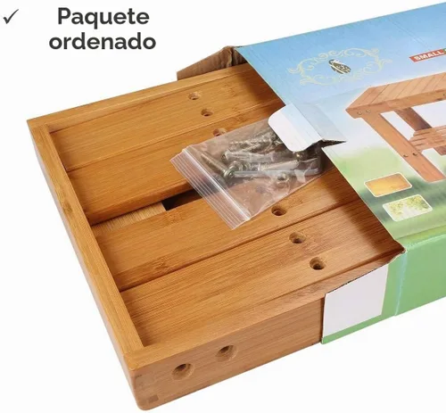 Vista 3 de ASelected Taburete de ducha de madera de 13 pulgadas con estante