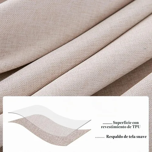 Vista 5 de Jeloris Mantel redondo impermeable a prueba de derrames, resistente a las manchas, sin arrugas, lavable, mantel decorativo de tela para cocina Beige