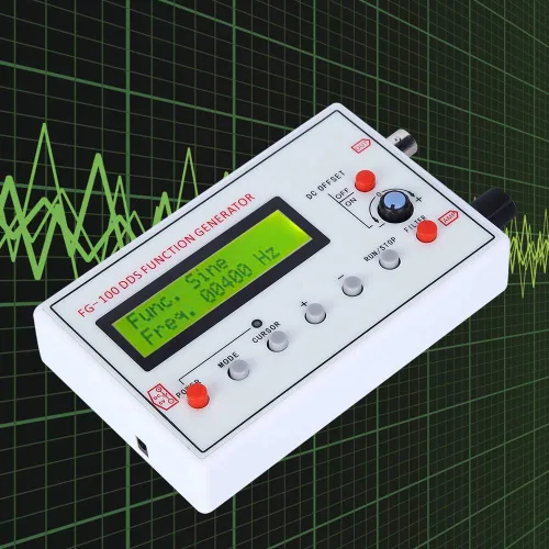 Vista 3 de Generador de funciones -FG-100 DDS Generador de funciones Seno Frecuencia 1HZ‑500KHz Contador Fuente de Señal Generador Medidor
