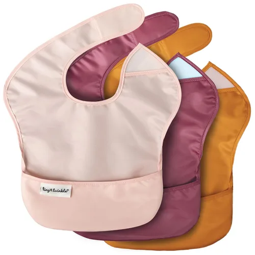 Vista 15 de Tiny Twinkle Baberos Antiderrame para Comer para Bebé Baberos Impermeables y Limpiables para Niños Pequeños con Bolsillo de Recolección Baberos