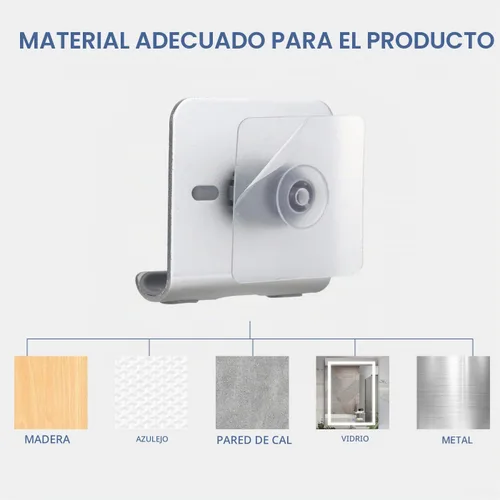 Vista 4 de Soporte para Teléfono de Ducha - Soporte Ajustable para Celular con Almohadillas Adhesivas para Baño y Cocina (1 PIEZA)