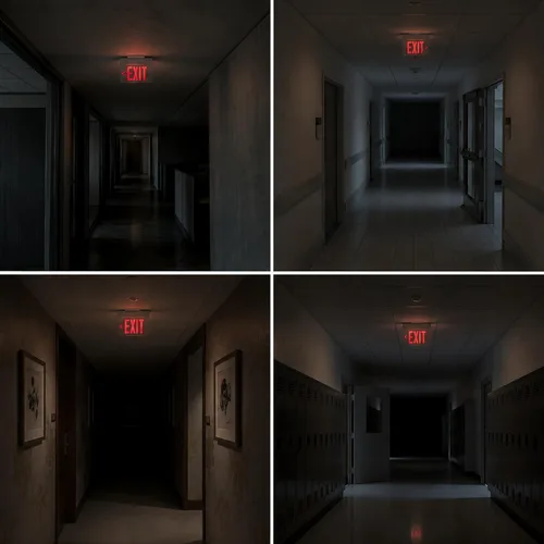 Vista 7 de Paquete de 2 luces LED de salida de emergencia iluminadas con borde Luz de salida roja de montaje universal de 180° Respaldo de batería
