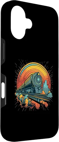 Vista 3 de Funda para iPhone 16 Train Locomotora y modelo de trenes de ferrocarril