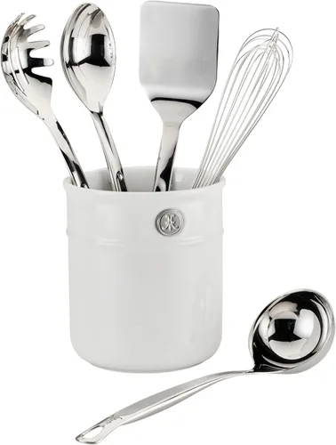 Vista 11 de Hestan Provisions - Herramientas de chef, juego esencial (5 piezas), cuchara sólida de acero inoxidable, cucharón, tenedor para pasta