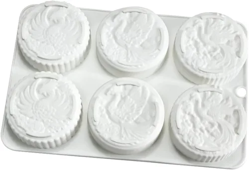 Vista 4 de Molde de silicona redondo para pastel de mousse de fénix, moldes reutilizables para tartas de queso, chocolate, pudín, gelatina, dulces, helado