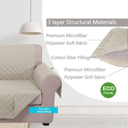 Vista 4 de U-NICE HOME Funda para sillón reclinable, reversible, con correas elásticas, resistente al agua, protege de perros y mascotas, sillón pequeño