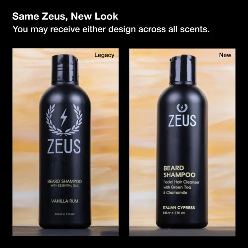 Vista 2 de ZEUS Champú para barba para hombres con manzanilla, té verde y aceites esenciales, hidratación de limpieza profunda para un vello facial más suave