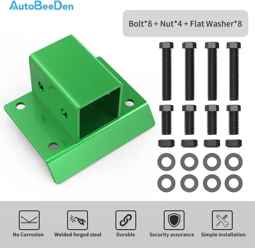 Vista 2 de Ganchos para cubo de tractor receptor de 2 pulgadas, montaje con placa de respaldo, pernos de acero forjado de grado 70, receptor de 2 pulgadas