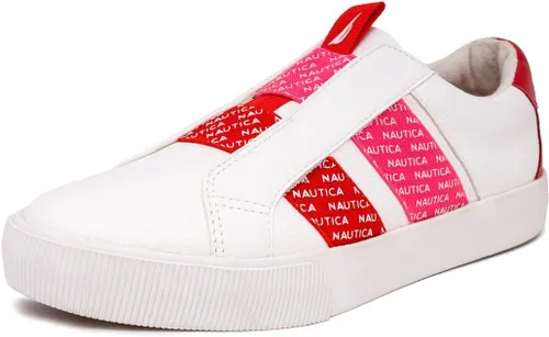 Vista 2 de Nautica Womens Court Sneakers Slip On Casual Tennis Shoes with Comfort Cushion Footbed, Fashion Low Top Marita