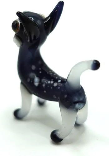 Vista 2 de Figura de cristal en miniatura de gato pequeño, animal de vidrio soplado hecho a mano, bonita escultura de gato coleccionable, regalo de decoración