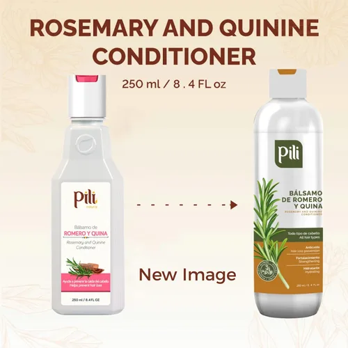Vista 2 de Pili Natural Acondicionador Romero y Quinina - Romero y Quina Balsamo - Fortalece los folículos pilosos, previene la caída del cabello y ayuda a
