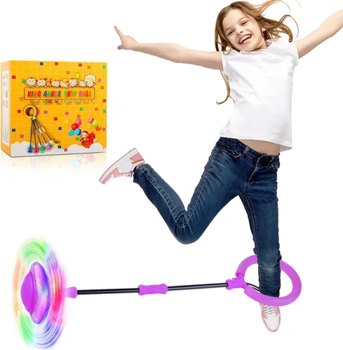 Vista 8 de Ankle Skip Ball for Kids, Girls Toys Age 5 6 7 8 9 10 Years, Birthday Gift for Girls and Boys, Foldable Colorful Flash Wheel Skip Ball, Sports