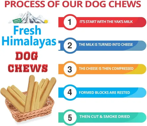 Vista 2 de Yak Cheese Dog Chews X-Long Monster 10-12 oz 11-12 pulgadas de larga duración Orgánica rica en proteínas Golden Yaky Golosinas para perros