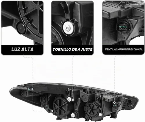 Vista 3 de SOCKIR - Repuesto de faros delanteros para Kia Forte 2014-2016, LH y RH con bombillas Lado del conductor y del pasajero