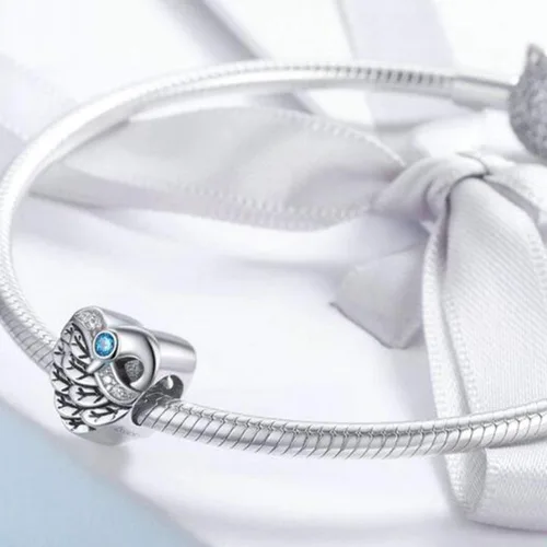 Vista 2 de Abalorio de plata de ley 925 con forma de corazón para pulseras Pandora